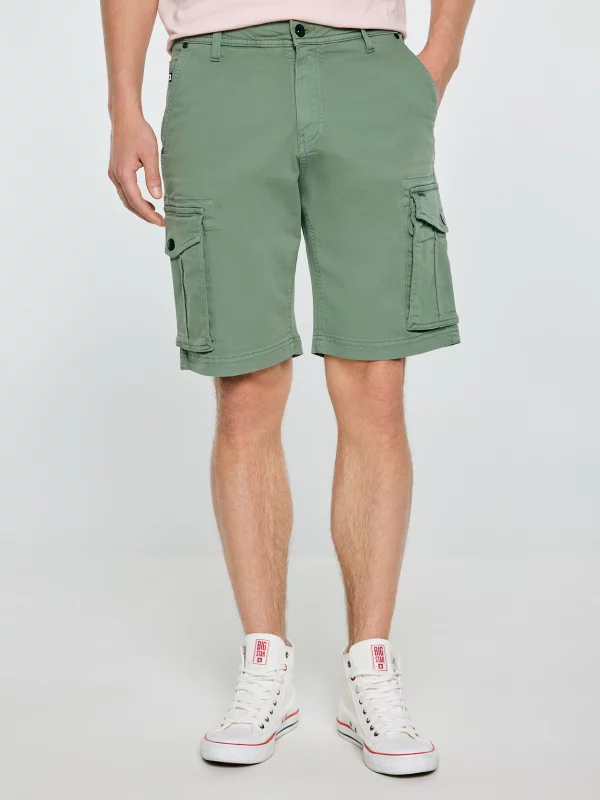 Szorty męskie z kieszeniami cargo khaki Morrise 303