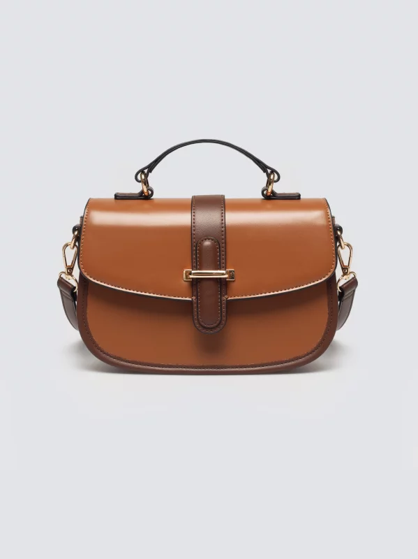 Torebka damska do ręki z dodatkowym paskiem brązowa Zahradi 803