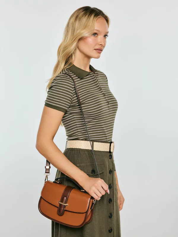 Torebka damska do ręki z dodatkowym paskiem brązowa Zahradi 803