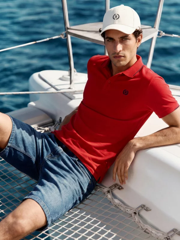 Koszulka męska polo bordowa Polian 604