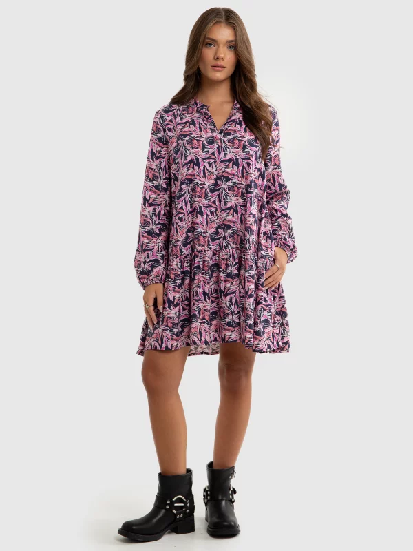 Sukienka dziewczęca  wiskozy z motywem kwiatowym Poluna 000