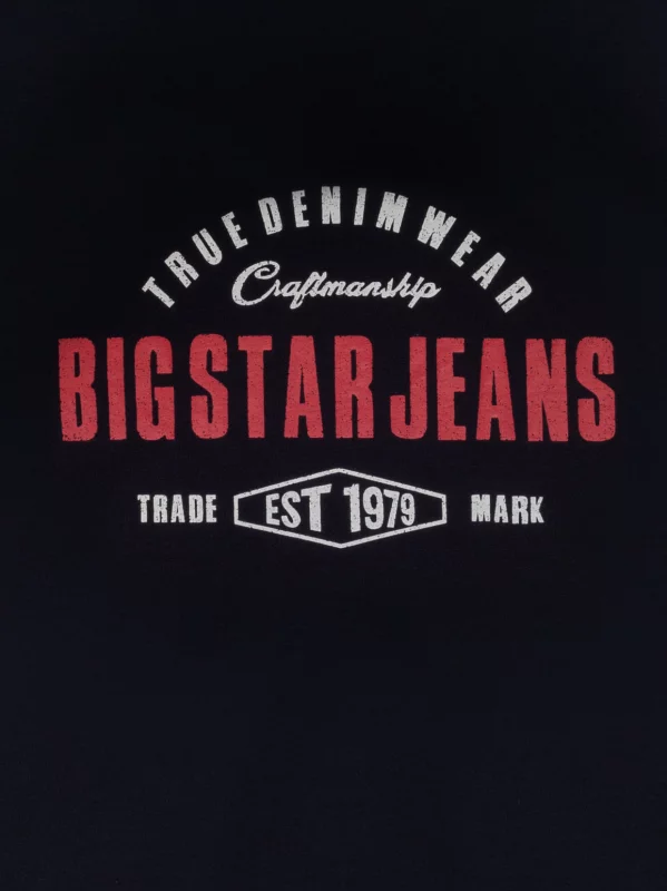 Koszulka męska z kontrastowym nadrukiem czarna Sers 906