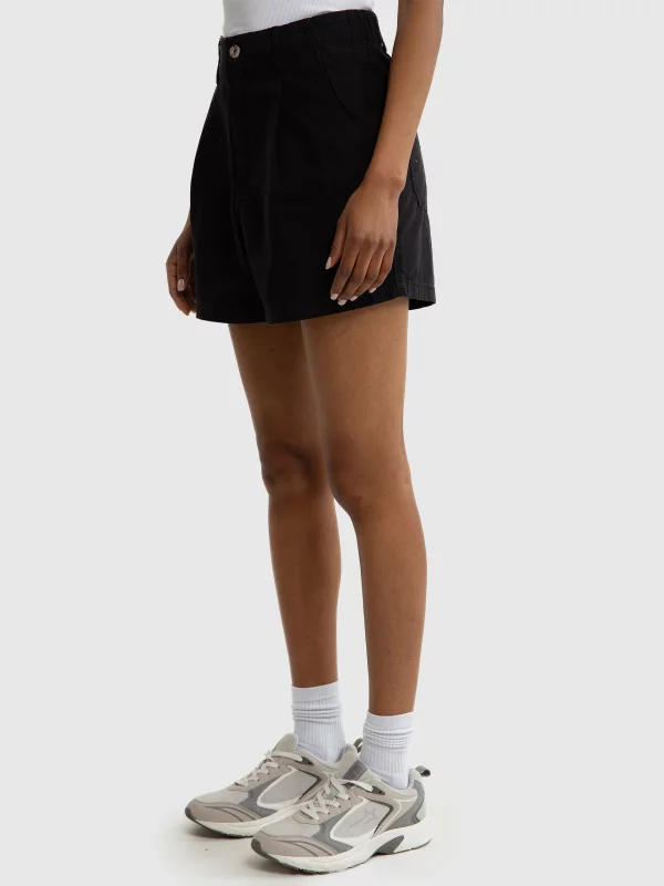 Szorty damskie bawełniane czarne Elia 906