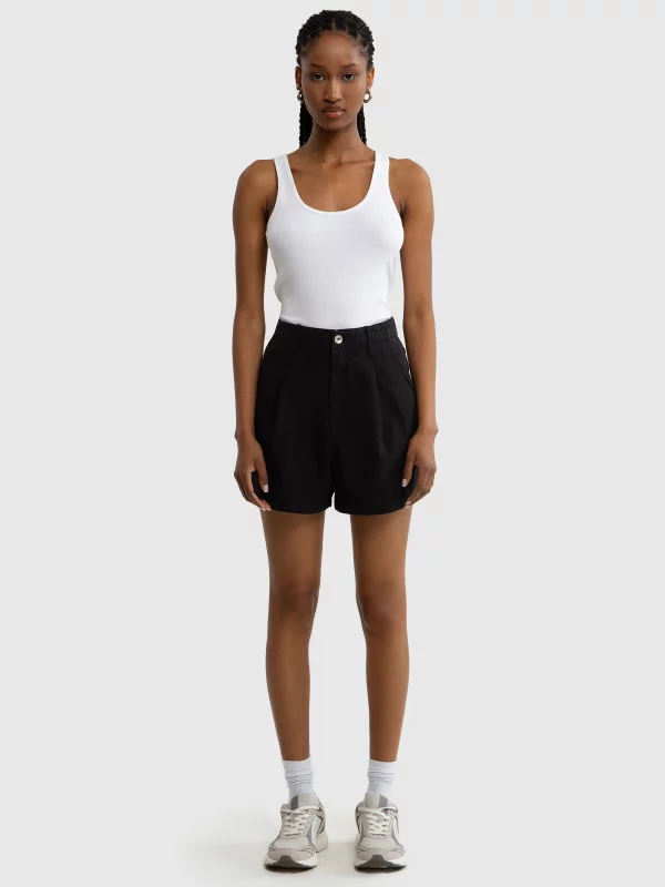 Szorty damskie bawełniane czarne Elia 906