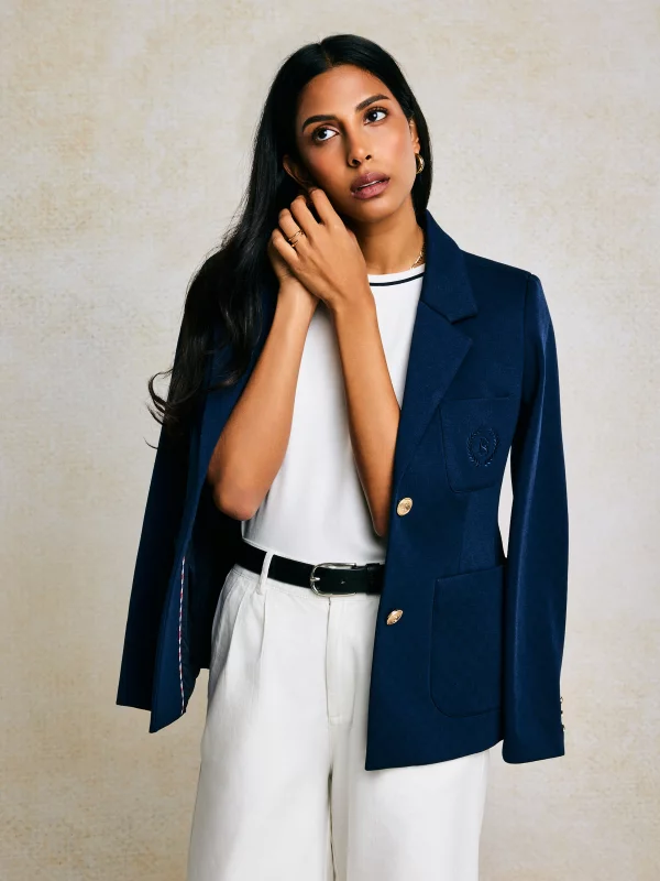 Marynarka damska slim granatowa Norbia 403