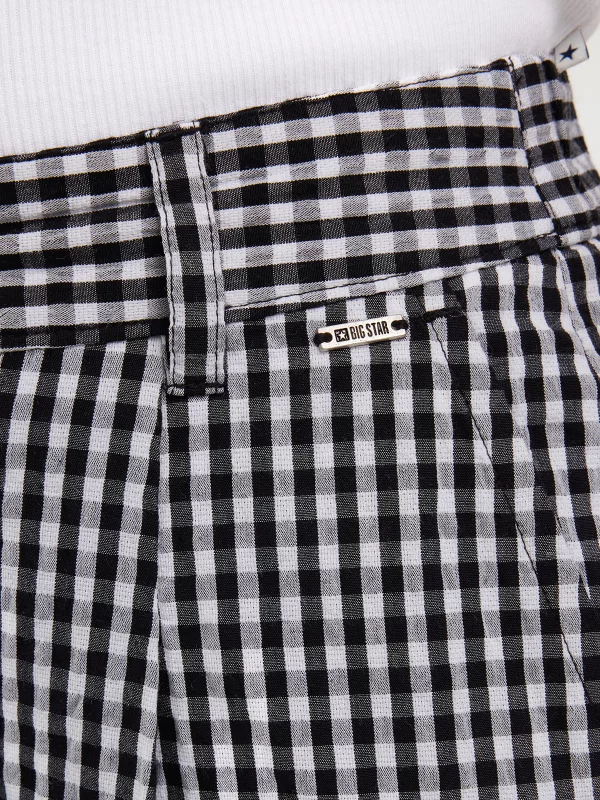 Spódnica damska midi w drobną kratę z guzikami biało-czarna Polli 906