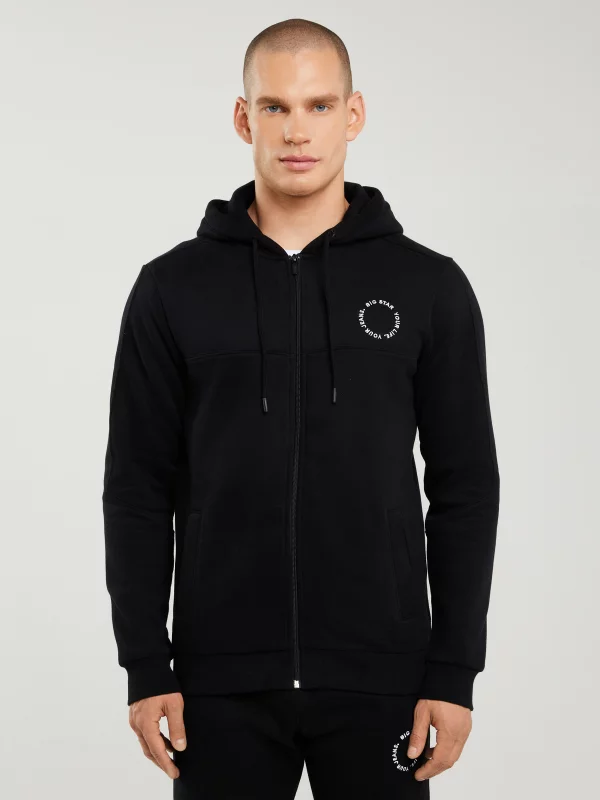 Bluza męska z kapturem czarna Ajron 906/ Kersyn 906