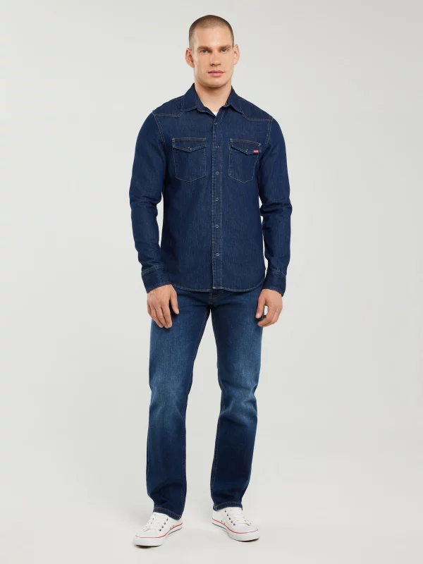 Koszula męska jeansowa granatowa Chuck 761