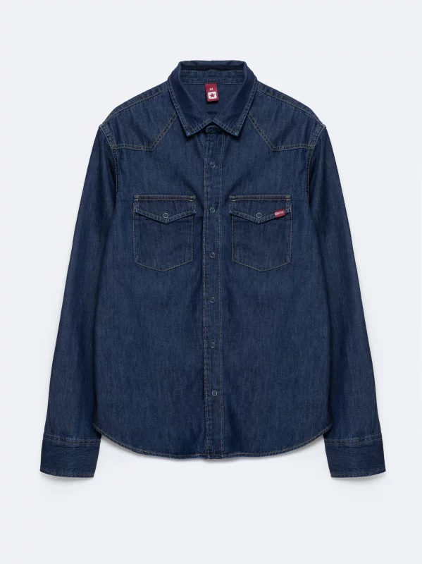 Koszula męska jeansowa granatowa Chuck 761