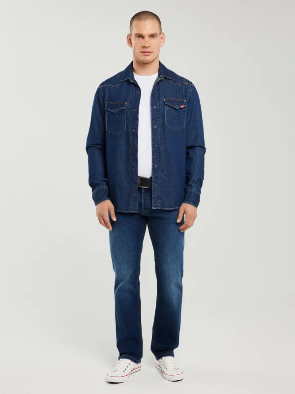 Koszula męska jeansowa granatowa Chuck 761