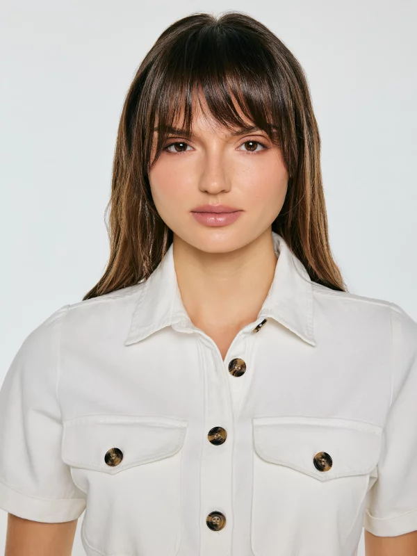 Sukienka damska midi jeansowa trapezowa biała Becca 100
