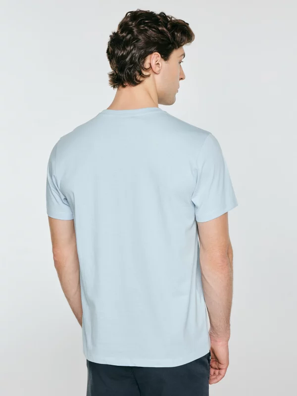 Koszulka męska z kontrastowym nadrukiem błękitna Fors 400