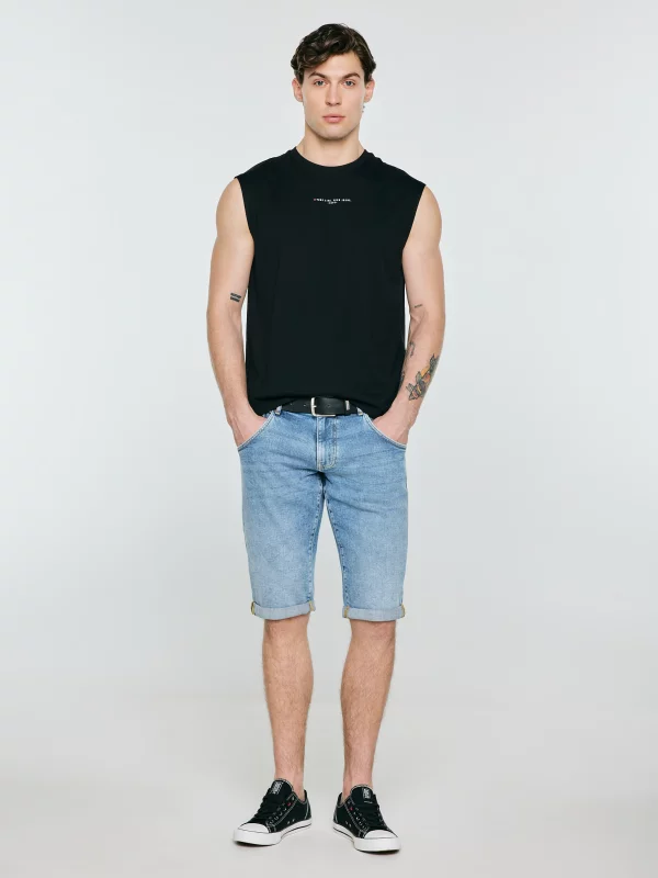 Koszulka męska bez rękawów czarna Irrer 907