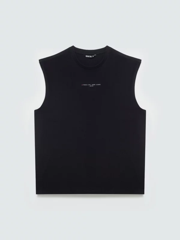 Koszulka męska bez rękawów czarna Irrer 907