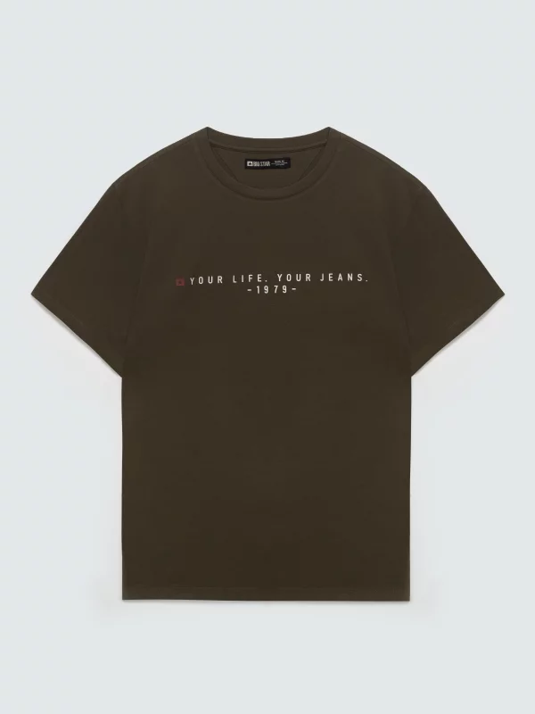 Koszulka męska z nadrukiem khaki Oliver 303