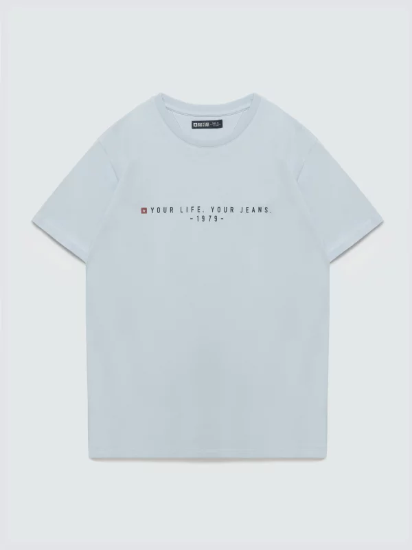 Koszulka męska z nadrukiem niebieska Oliver 400