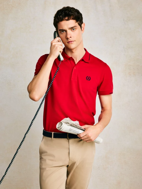 Koszulka męska polo bordowa Polian 604