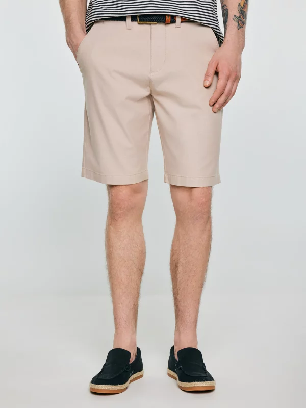 Szorty męskie chinosy jasnobeżowe Rossino 800