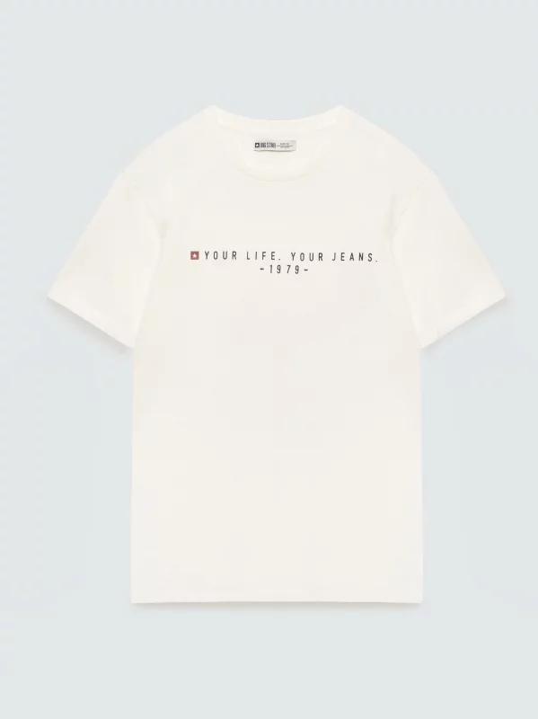 Koszulka męska z nadrukiem biała Oliver 100