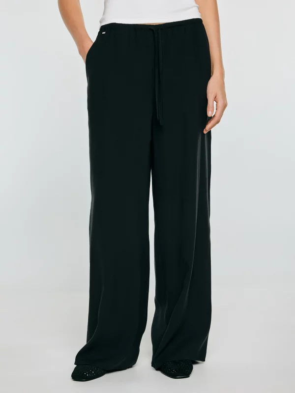 Spodnie damskie wide czarne Arakia 906