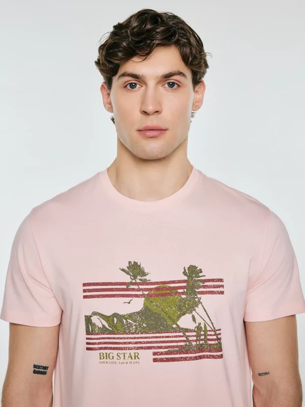 Koszulka męska z nadrukiem różowa Regger 600