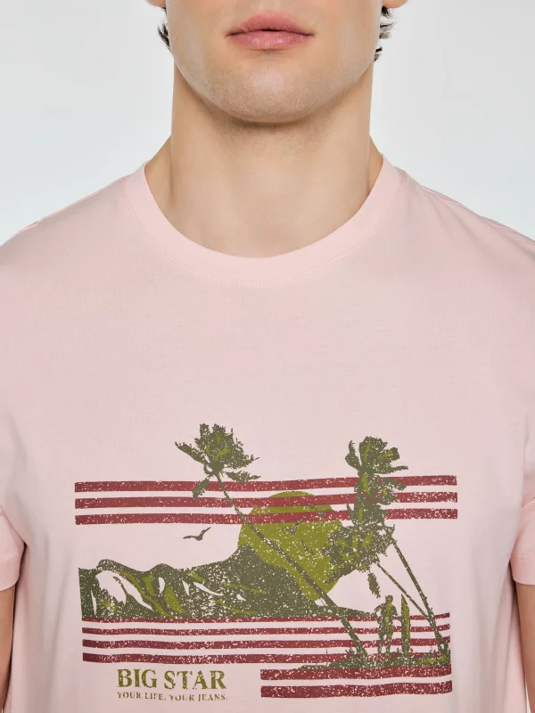 Koszulka męska z nadrukiem różowa Regger 600