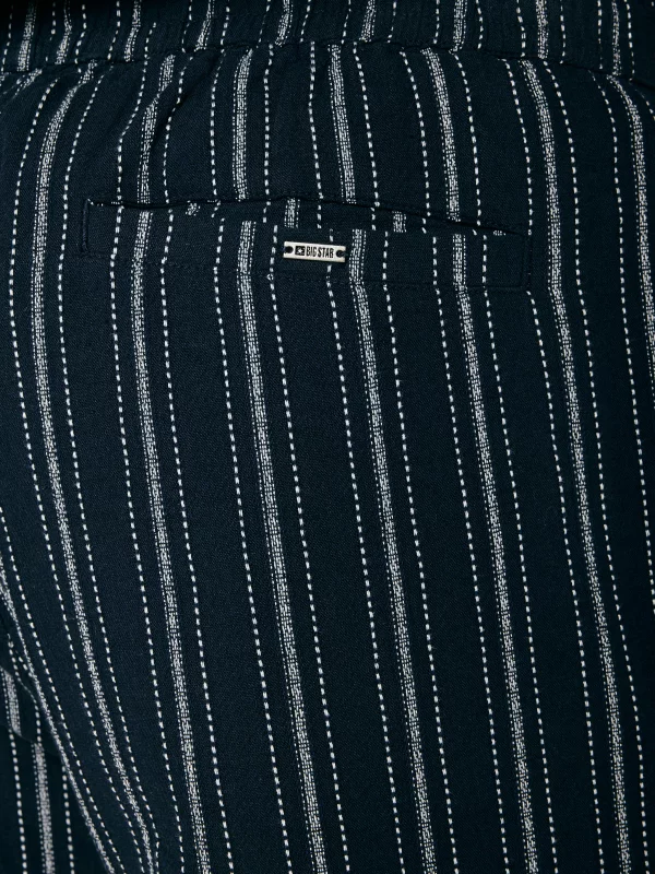 Szorty męskie z domieszką lnu granatowe Gofrisz 403