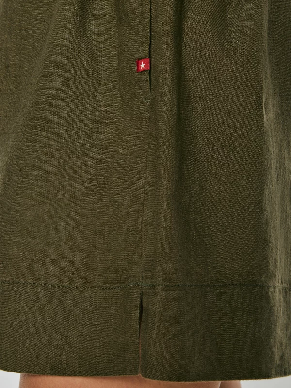 Szorty damskie lniane khaki Linami 303