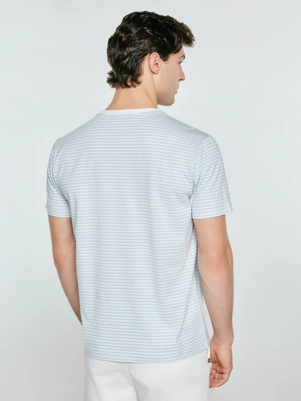 Koszulka męska w paski błękitna Oler 400
