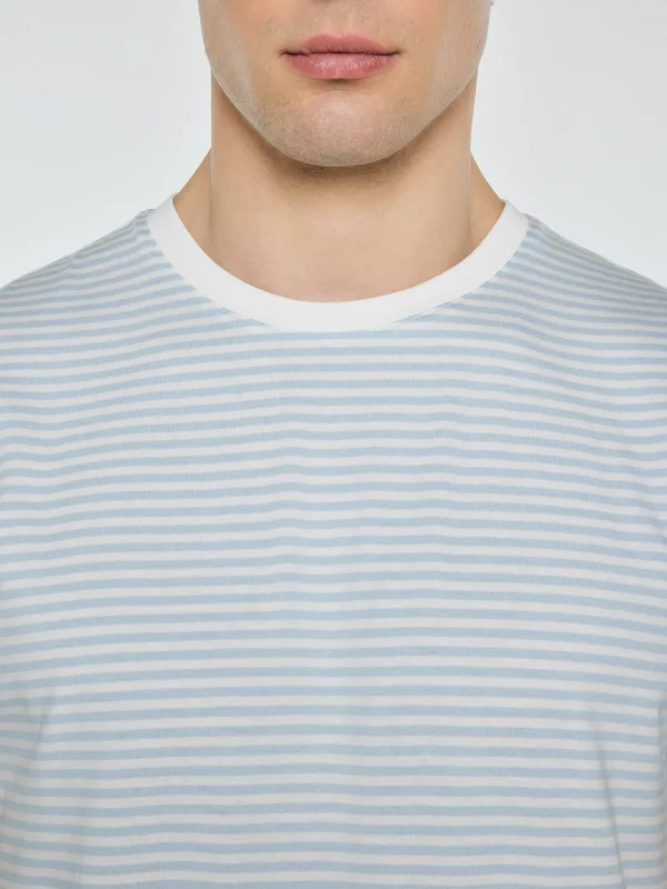 Koszulka męska w paski błękitna Oler 400