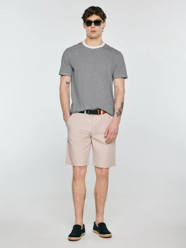 Koszulka męska w paski czarna Oler 906