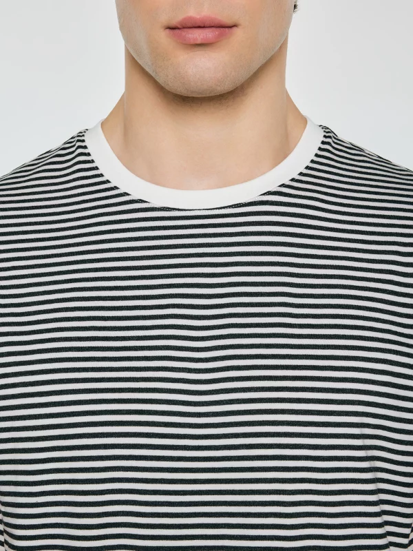 Koszulka męska w paski czarna Oler 906