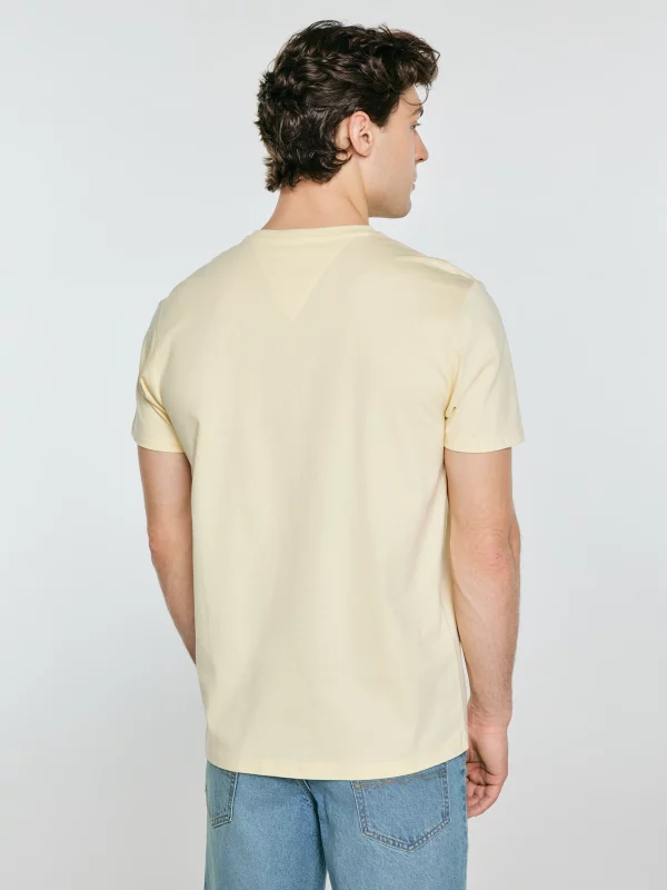 Koszulka męska z kontrastowym nadrukiem żółta Omer 200
