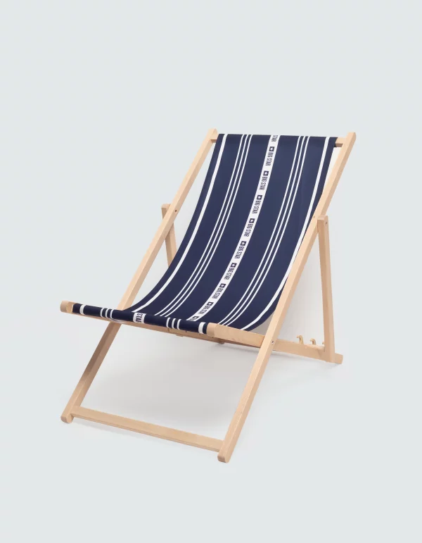 Leżak plażowy drewniany granatowy Chichillo 403