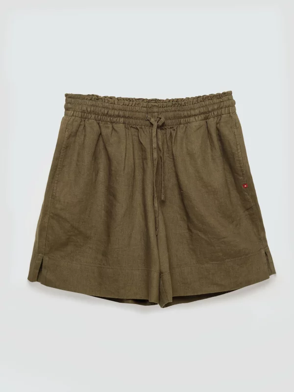 Szorty damskie lniane khaki Linami 303