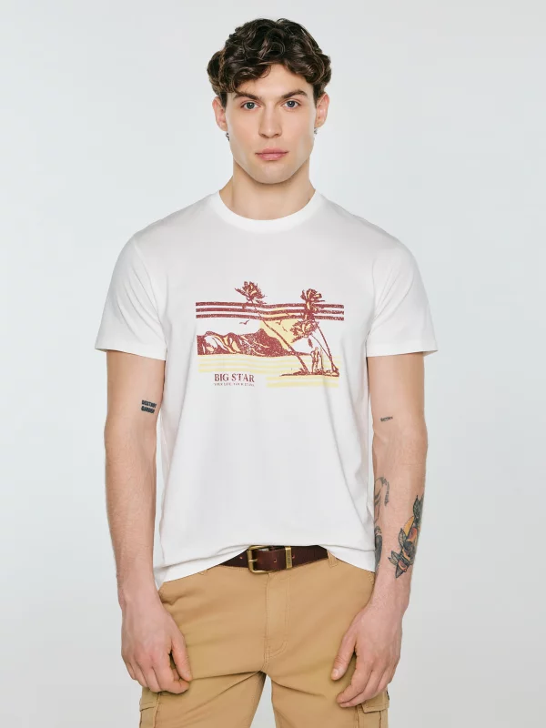 Koszulka męska z nadrukiem biała Regger 100