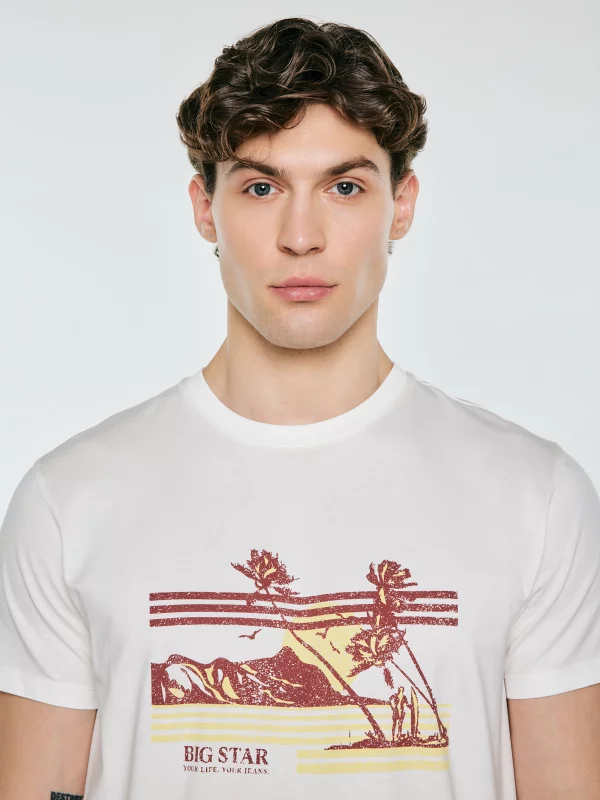 Koszulka męska z nadrukiem biała Regger 100