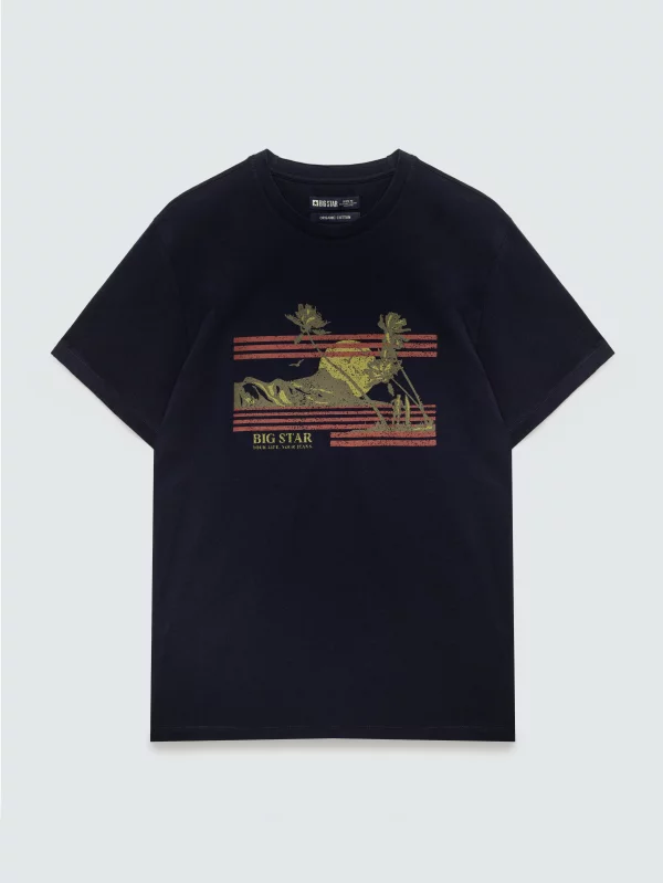 Koszulka męska z nadrukiem granatowa Regger 403