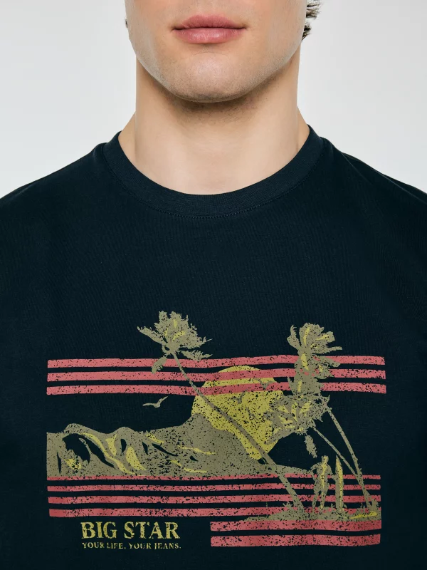 Koszulka męska z nadrukiem granatowa Regger 403