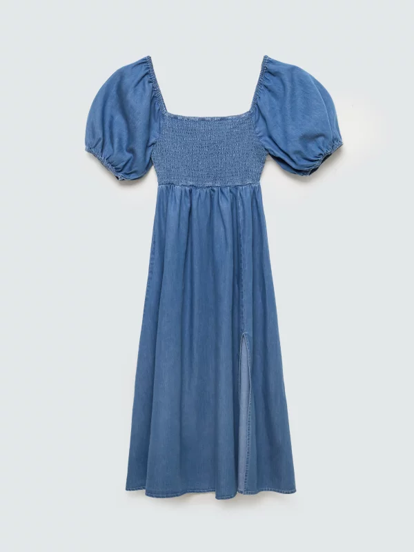 Sukienka damska midi jeansowa niebieska Roslyn 476