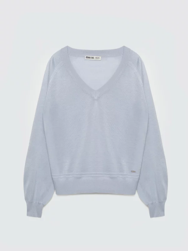 Sweter damski z wiskozy niebieski Simona 400