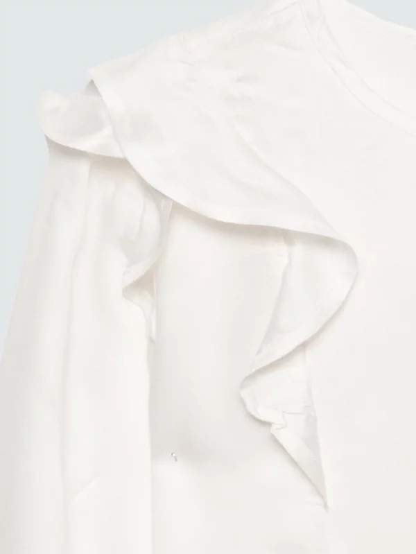 Bluzka dziewczęca z falbankami biała Safie 100