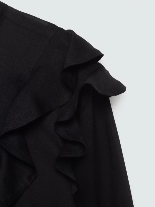 Bluzka dziewczęca z falbankami czarna Safie 906