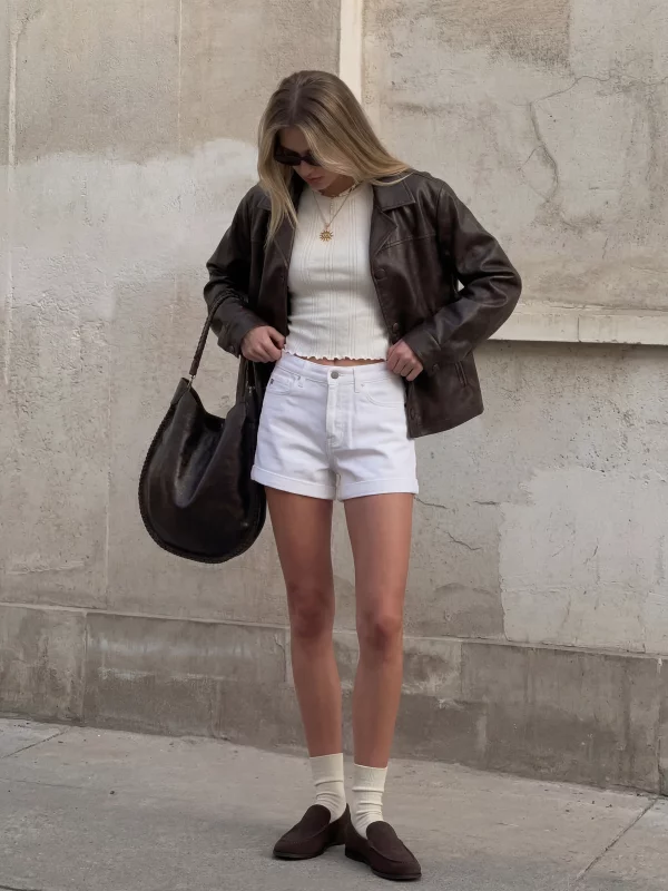 Szorty damskie jeansowe białe Ayako 815