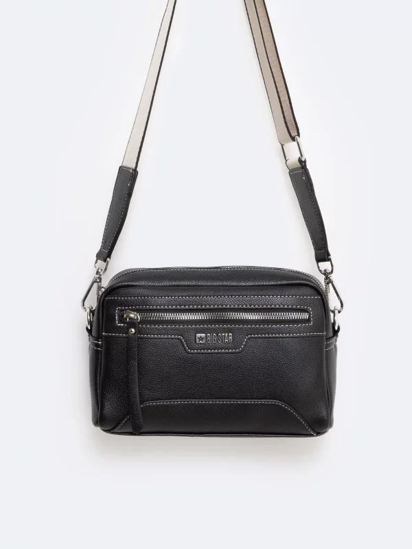 Torebka damska cross body z wymiennym paskiem czarna Mara 906