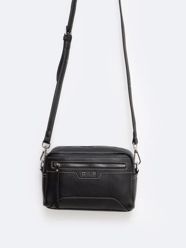 Torebka damska cross body z wymiennym paskiem czarna Mara 906