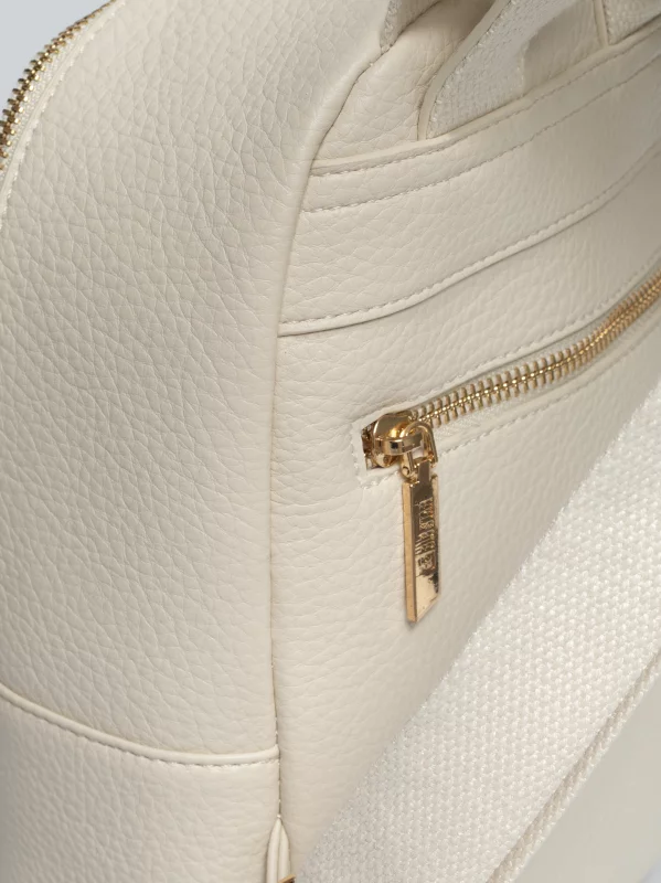 Plecak damski ze skóry ekologicznej kremowy Sanrini 103