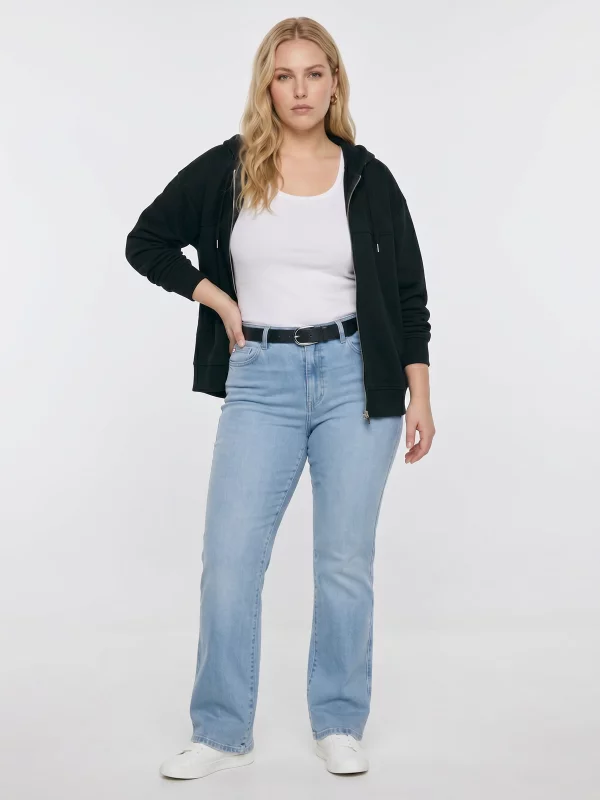Bluza damska z kapturem rozpinana czarna Selina 906