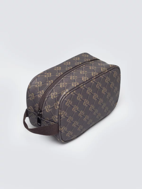 Kosmetyczka z monogramem brązowa Revo 803