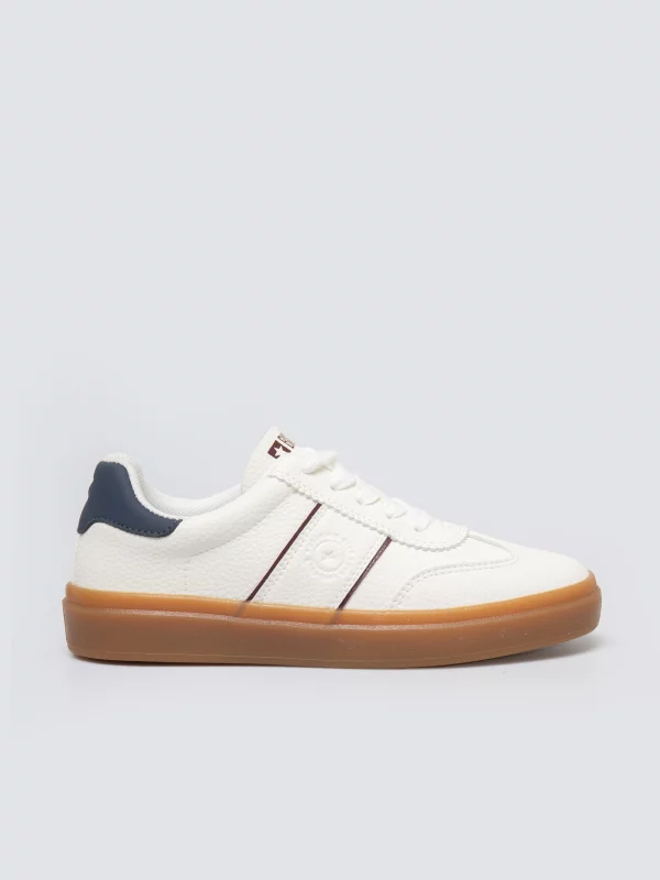 Sneakersy dziecięce ze skóry ekologicznej białe SS374024 101